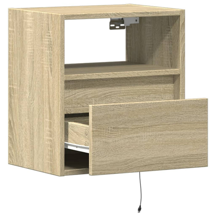 Comodă TV de perete cu LED, 2 buc. stejar sonoma, 41x31x45 cm - WALTI WALTI