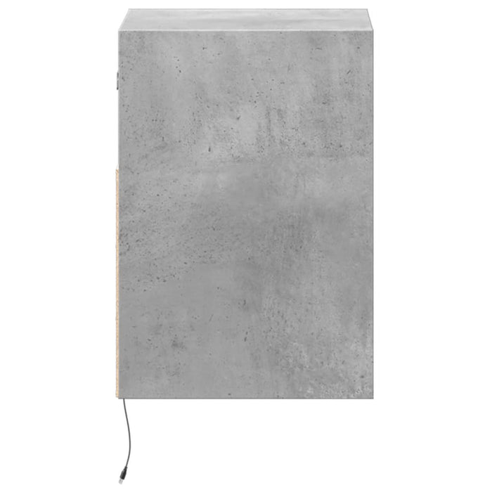 Comodă TV de perete cu lumini LED, gri beton, 41x31x45 cm - WALTI WALTI