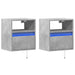 Comode TV de perete cu lumini LED 2 buc. gri beton 41x31x45 cm - WALTI WALTI