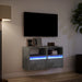 Comode TV de perete cu lumini LED 2 buc. gri beton 41x31x45 cm - WALTI WALTI
