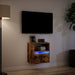 Comodă TV de perete cu lumini LED, stejar fumuriu, 41x31x45 cm - WALTI WALTI