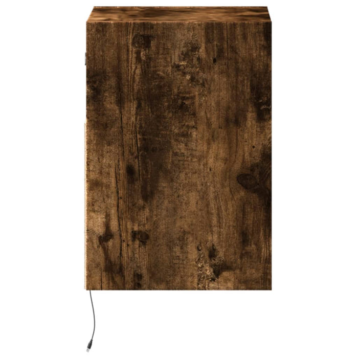 Comodă TV de perete cu LED, 2 buc. stejar fumuriu, 41x31x45 cm - WALTI WALTI