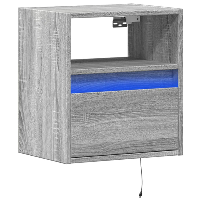 Comodă TV de perete cu lumini LED, gri sonoma, 41x31x45 cm - WALTI WALTI