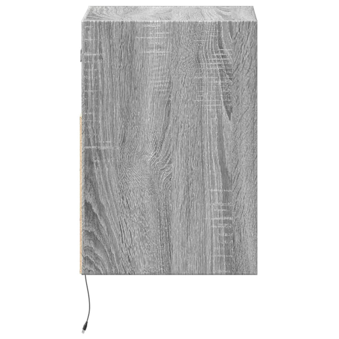 Comodă TV de perete cu LED, 2 buc, gri sonoma, 41x31x45 cm - WALTI WALTI