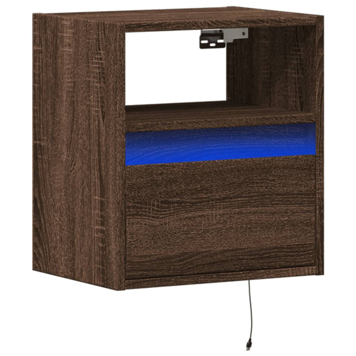 Comodă TV de perete cu lumini LED, stejar maro, 41x31x45 cm - WALTI WALTI