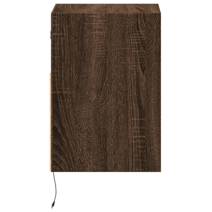 Comodă TV de perete cu lumini LED, stejar maro, 41x31x45 cm - WALTI WALTI