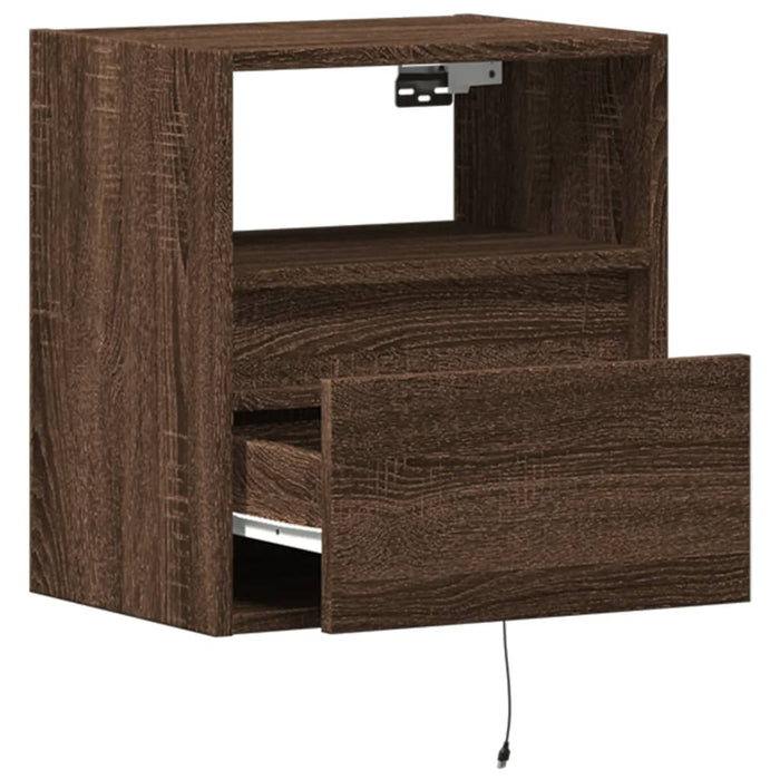 Comodă TV de perete cu LED, 2 buc. stejar maro, 41x31x45 cm - WALTI WALTI