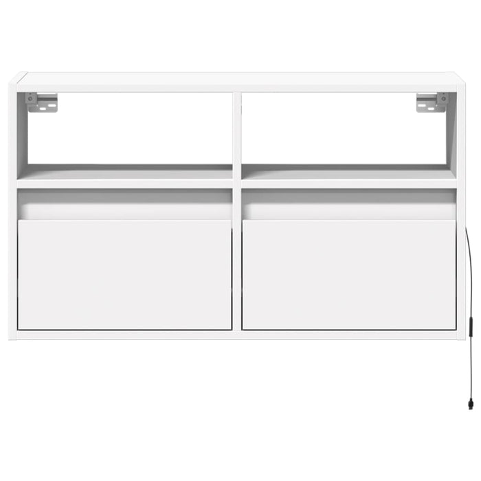 Comodă TV de perete cu lumini LED, alb, 80x31x45 cm - WALTI WALTI