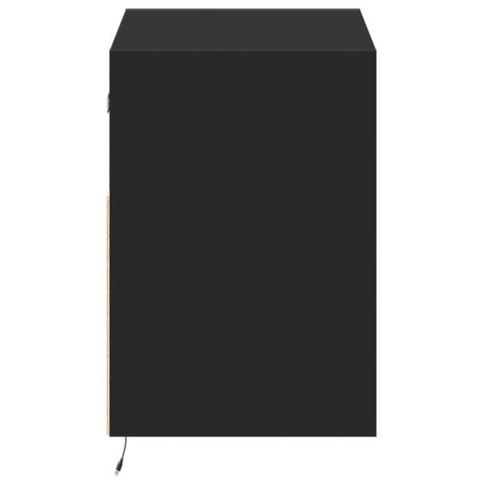 Dulap TV de perete cu lumini LED negru 80x31x45 cm - WALTI WALTI