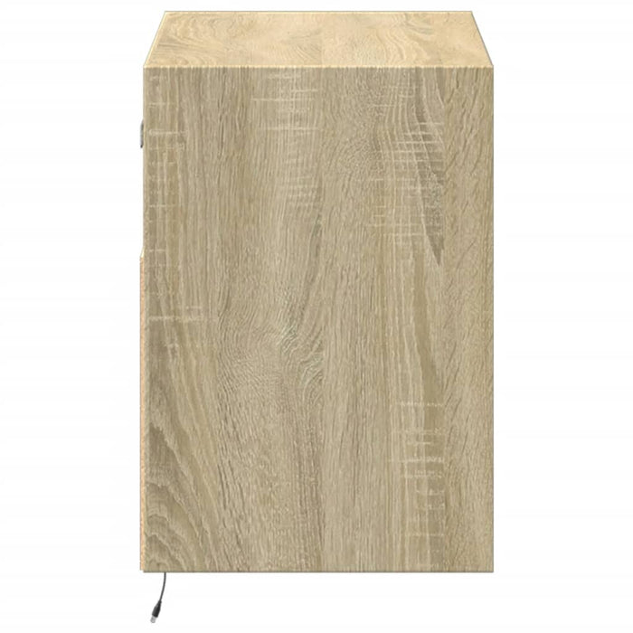 Comodă TV de perete cu lumini LED, stejar sonoma, 80x31x45 cm - WALTI WALTI