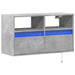 Comodă TV de perete cu lumini LED, gri beton, 80x31x45 cm - WALTI WALTI