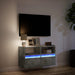 Comodă TV de perete cu lumini LED, gri beton, 80x31x45 cm - WALTI WALTI