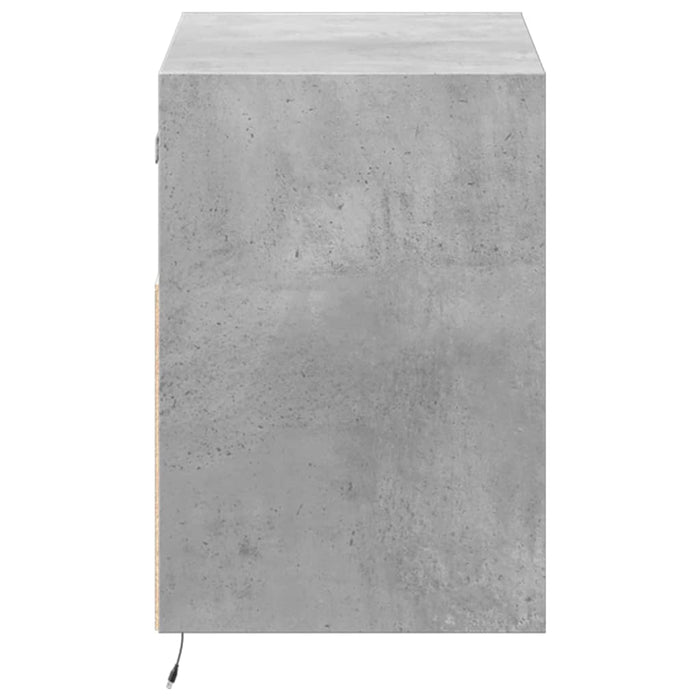 Comodă TV de perete cu lumini LED, gri beton, 80x31x45 cm - WALTI WALTI