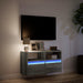 Comodă TV de perete cu lumini LED, gri sonoma, 80x31x45 cm - WALTI WALTI