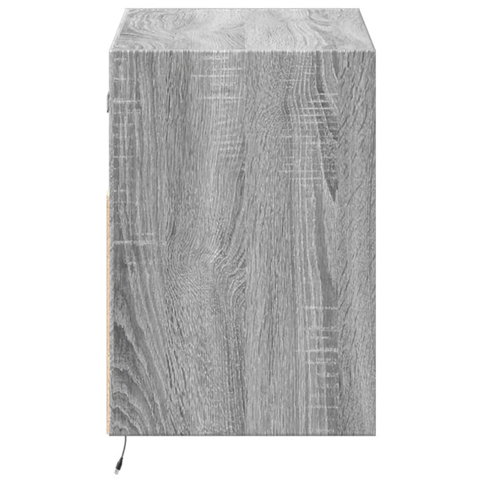 Comodă TV de perete cu lumini LED, gri sonoma, 80x31x45 cm - WALTI WALTI