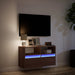 Comodă TV de perete cu lumini LED, stejar maro, 80x31x45 cm - WALTI WALTI