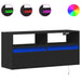 Dulap TV de perete cu lumini LED negru 100x31x45 cm - WALTI WALTI