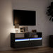 Dulap TV de perete cu lumini LED negru 100x31x45 cm - WALTI WALTI