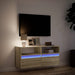 Comodă TV de perete cu lumini LED, stejar sonoma, 100x31x45 cm - WALTI WALTI