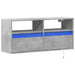 Comodă TV de perete cu lumini LED, gri beton, 100x31x45 cm - WALTI WALTI