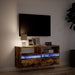 Comodă TV de perete cu lumini LED, stejar fumuriu, 100x31x45 cm - WALTI WALTI