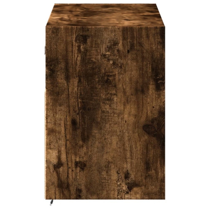 Comodă TV de perete cu lumini LED, stejar fumuriu, 100x31x45 cm - WALTI WALTI