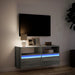 Comodă TV de perete cu lumini LED, gri sonoma, 100x31x45 cm - WALTI WALTI