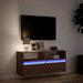 Comodă TV de perete cu lumini LED, stejar maro, 100x31x45 cm - WALTI WALTI