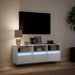 Comodă TV de perete cu lumini LED, alb, 130x31x45 cm - WALTI WALTI