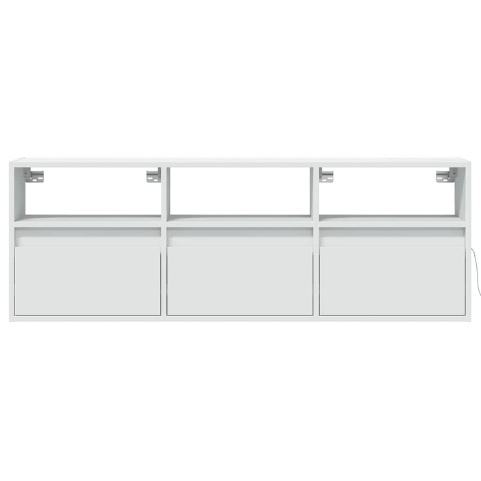 Comodă TV de perete cu lumini LED, alb, 130x31x45 cm - WALTI WALTI