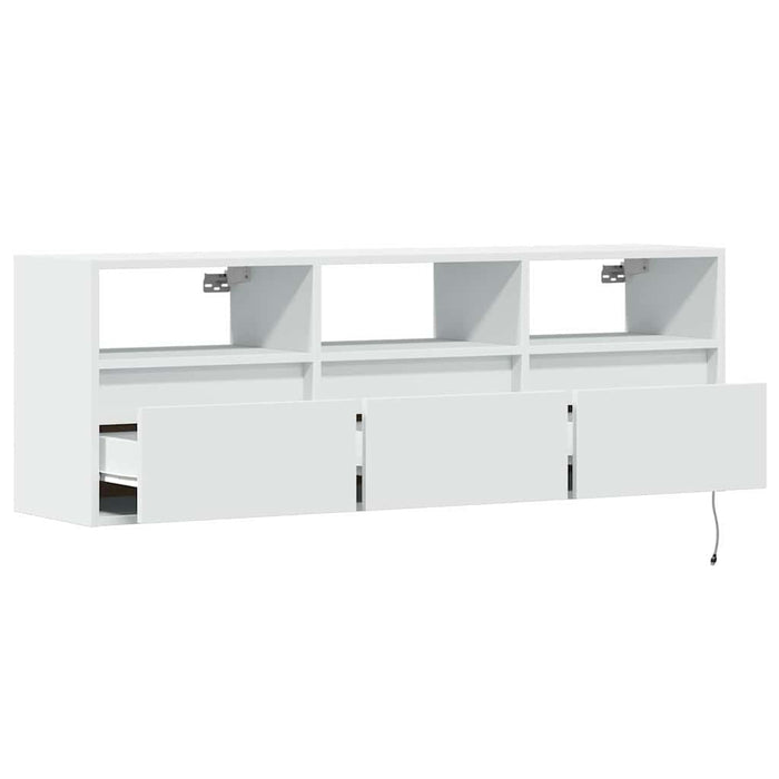 Comodă TV de perete cu lumini LED, alb, 130x31x45 cm - WALTI WALTI