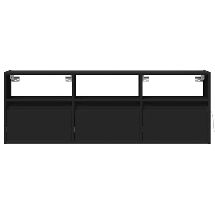 Dulap TV de perete cu lumini LED negru 130x31x45 cm WALTI