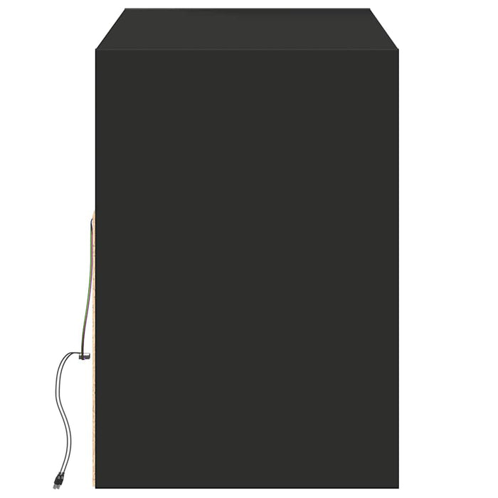 Dulap TV de perete cu lumini LED negru 130x31x45 cm WALTI