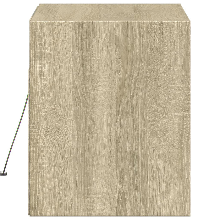 Comodă TV de perete cu lumini LED, stejar sonoma, 80x31x38 cm - WALTI WALTI