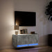 Comodă TV de perete cu lumini LED, gri beton, 80x31x38 cm - WALTI WALTI