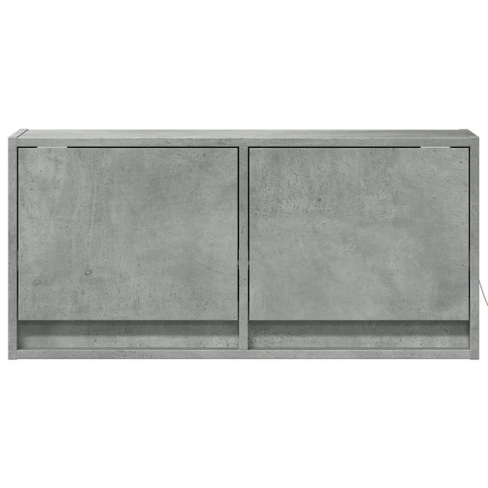 Comodă TV de perete cu lumini LED, gri beton, 80x31x38 cm - WALTI WALTI