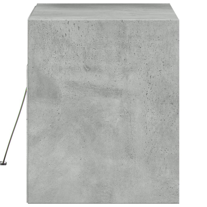 Comodă TV de perete cu lumini LED, gri beton, 80x31x38 cm - WALTI WALTI
