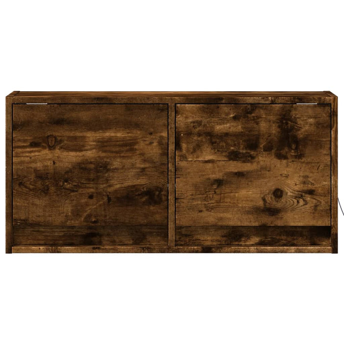 Comodă TV de perete cu lumini LED, stejar fumuriu, 80x31x38 cm - WALTI WALTI