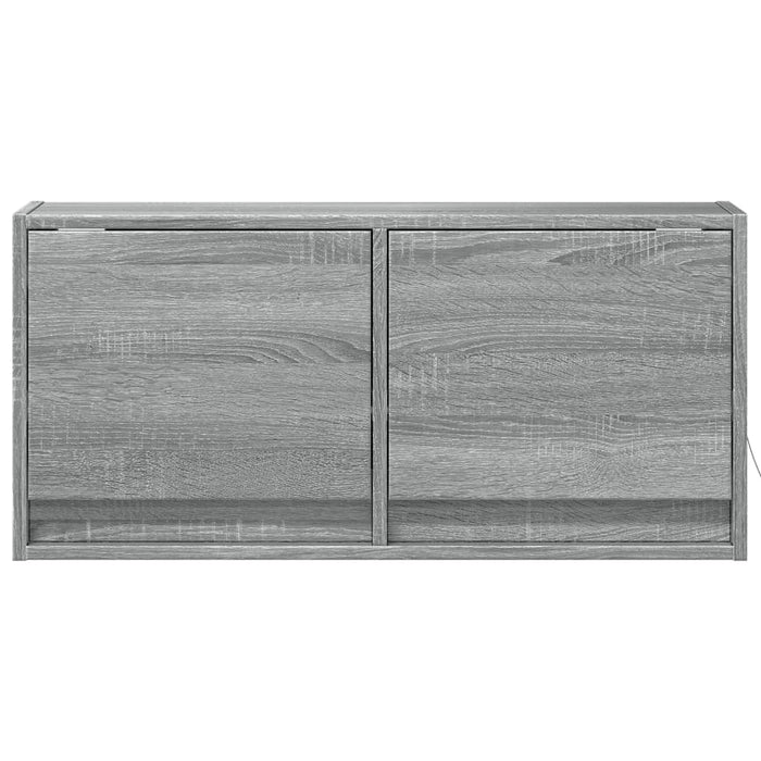 Comodă TV de perete cu lumini LED, gri sonoma, 80x31x38 cm - WALTI WALTI