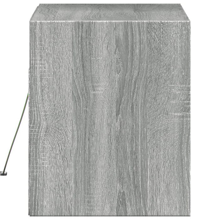 Comodă TV de perete cu lumini LED, gri sonoma, 80x31x38 cm - WALTI WALTI