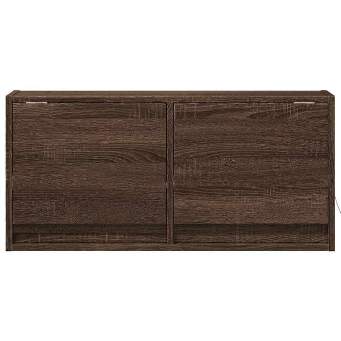 Comodă TV de perete cu lumini LED, stejar maro, 80x31x38 cm - WALTI WALTI