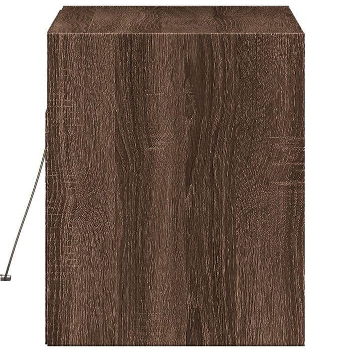Comodă TV de perete cu lumini LED, stejar maro, 80x31x38 cm - WALTI WALTI