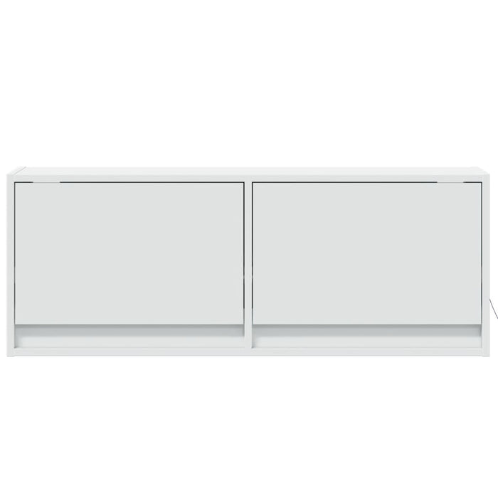 Comodă TV de perete cu lumini LED, alb, 100x31x38 cm - WALTI WALTI
