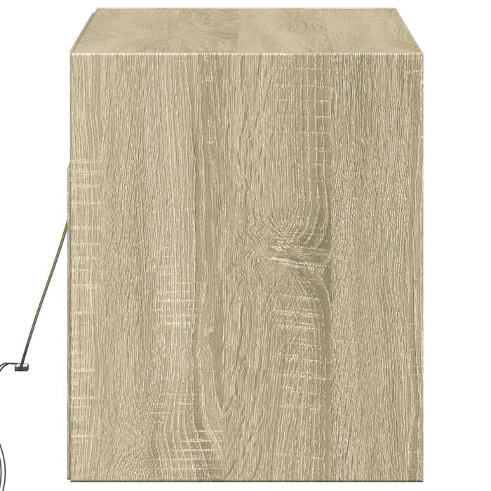 Comodă TV de perete cu lumini LED, stejar sonoma, 100x31x38 cm - WALTI WALTI