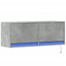 Comodă TV de perete cu lumini LED, gri beton, 100x31x38 cm - WALTI WALTI