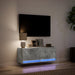 Comodă TV de perete cu lumini LED, gri beton, 100x31x38 cm - WALTI WALTI
