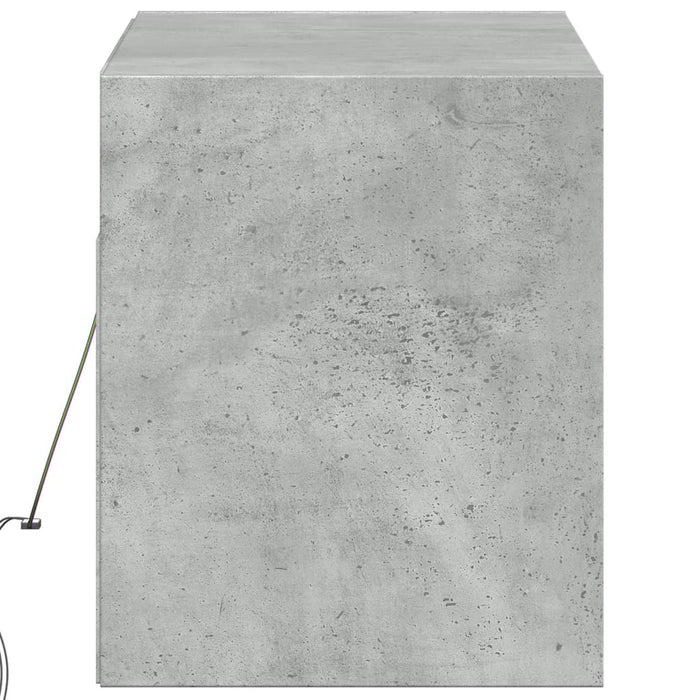 Comodă TV de perete cu lumini LED, gri beton, 100x31x38 cm - WALTI WALTI