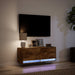 Comodă TV de perete cu lumini LED, stejar fumuriu, 100x31x38 cm - WALTI WALTI