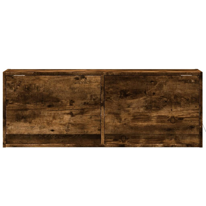 Comodă TV de perete cu lumini LED, stejar fumuriu, 100x31x38 cm - WALTI WALTI