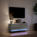 Comodă TV de perete cu lumini LED, gri sonoma, 100x31x38 cm - WALTI WALTI